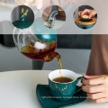 Luxury tea pot set ceramic cups and saucer with glass tea pot coffee and tea cup